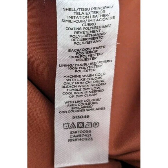 Loft Faux Leather Mini Skirt Brown Rust Size 4P - Picture 6 of 8